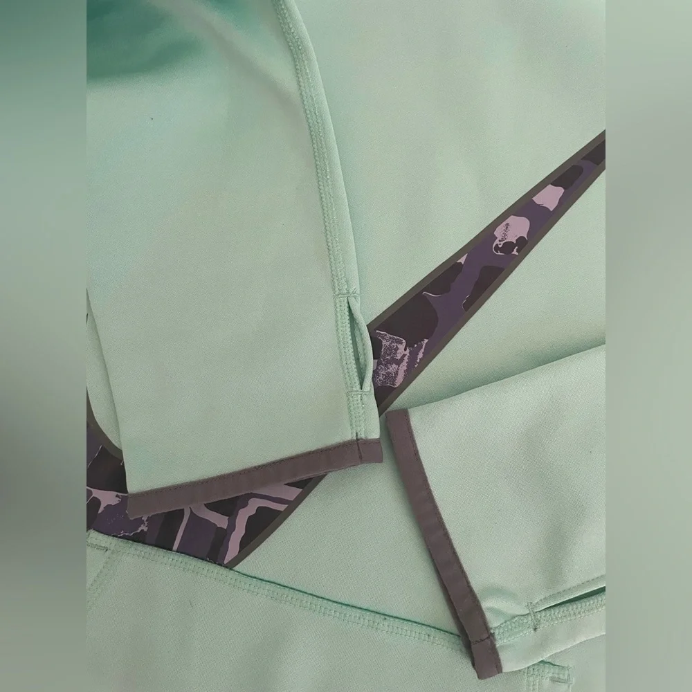 Nike teal Hoodie with thumb holes and funnel neck